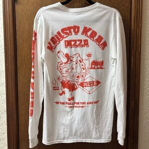 Nickelodeon Krusty Krab Pizza SpongeBob Long Sleeve T-Shirt Size Small